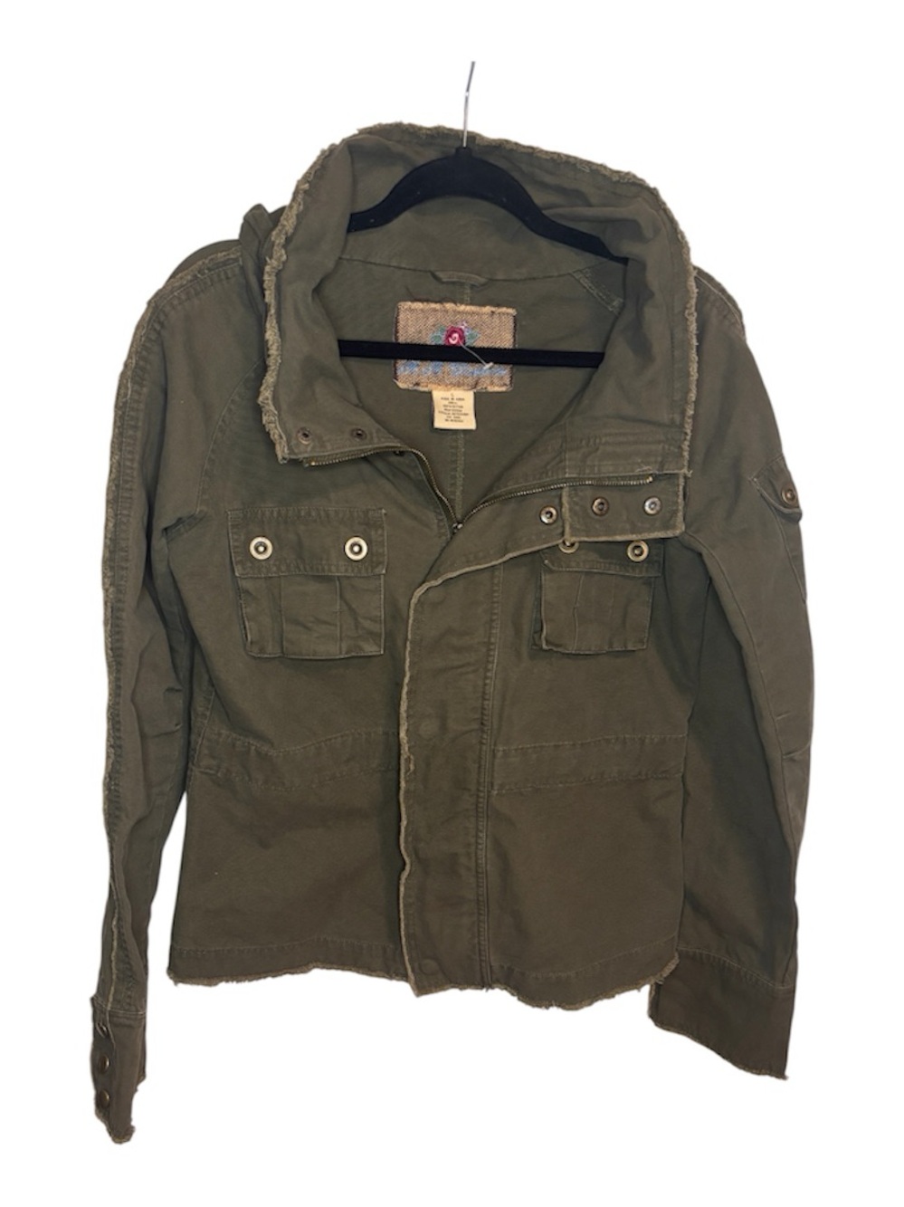 BB Dakota Olive Green Military Field Jacket with Snap Pockets